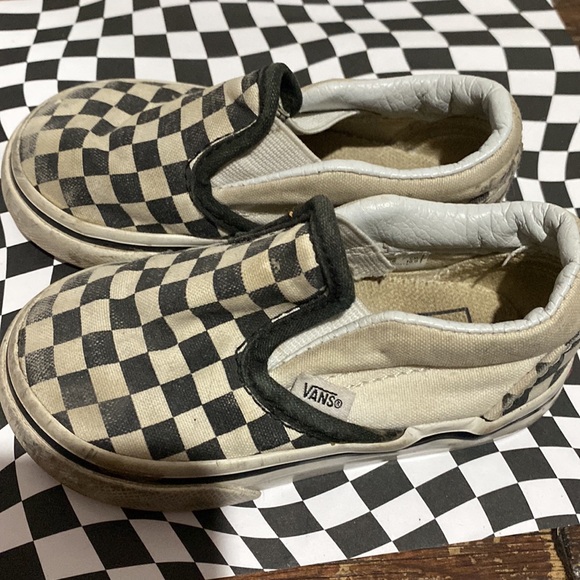 Vans slip ons used toddler size 5 Black and White Checkers - Picture 2 of 7